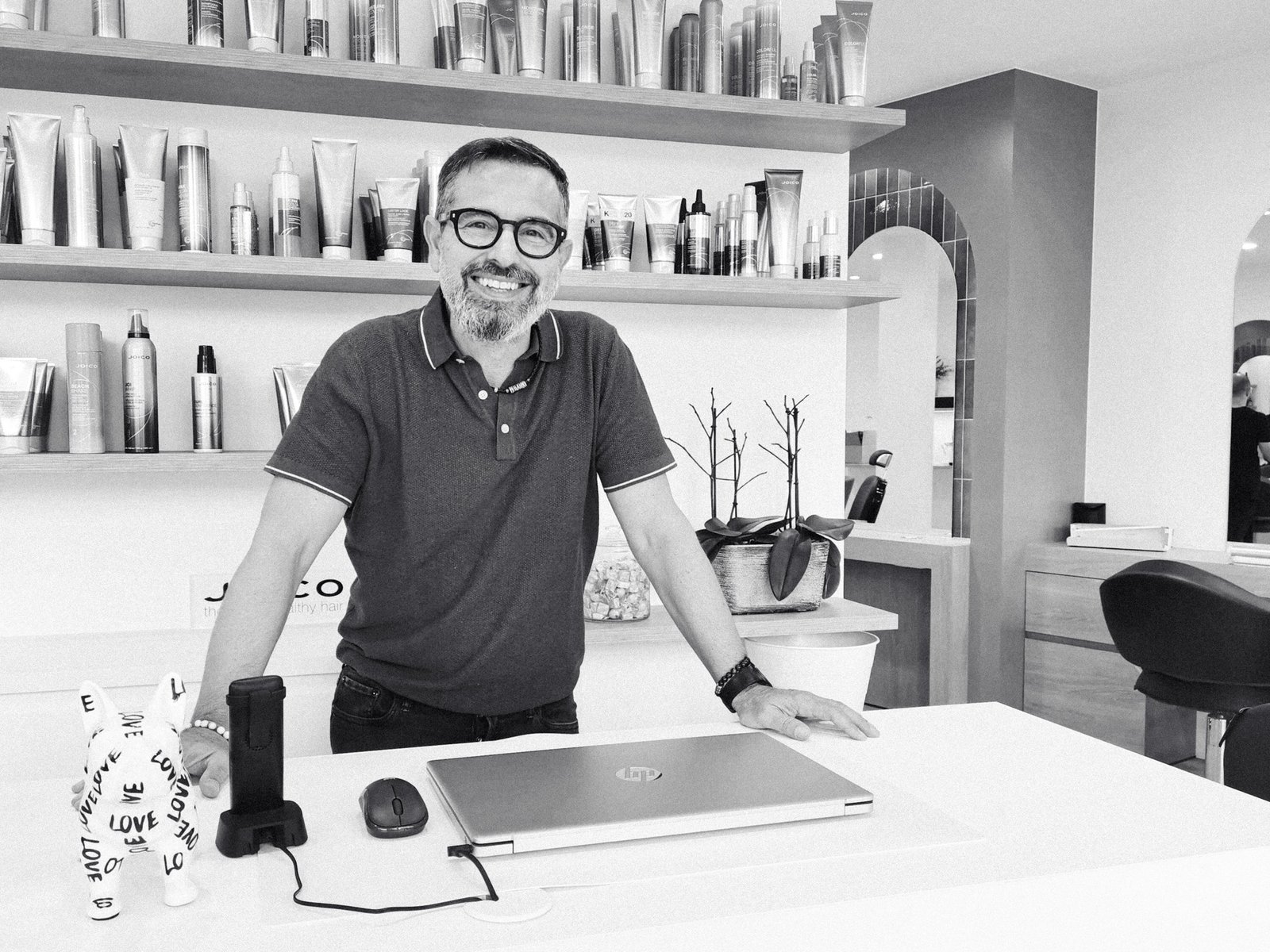Fabio Greco in het salon